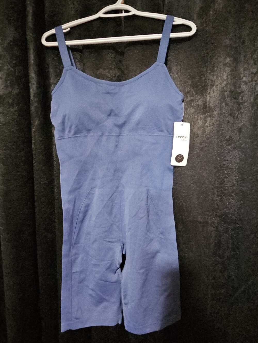 Womans Blue Seamless One-Piece Active Romper